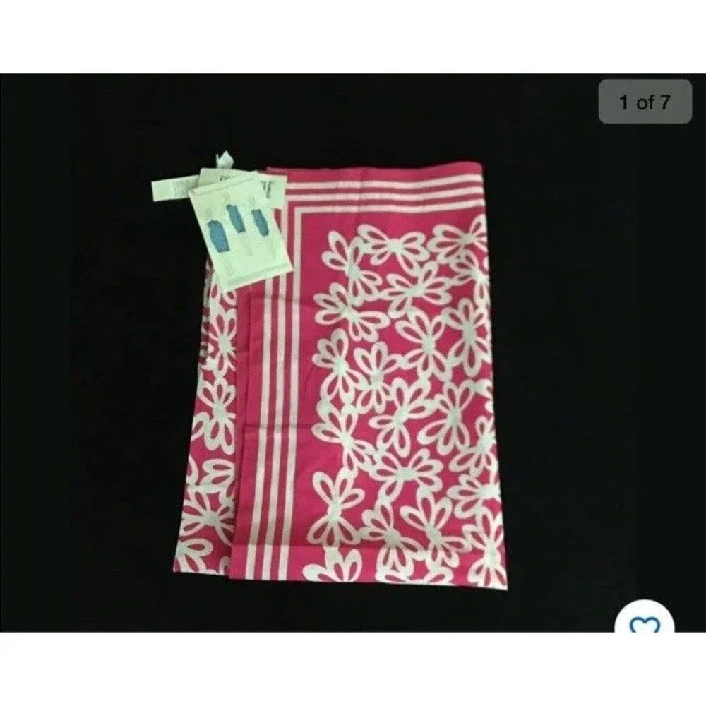 Women’s Beach Swim Wrap Cover Up Floral Pink Sarong Pareo USA Made NEW
